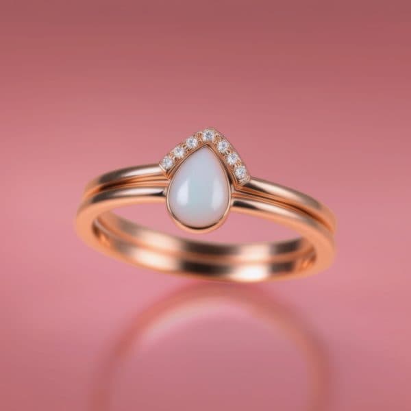 KIT fai-da-te gioielli al latte materno - Anello "Together" a Forma di Goccia & Anello Impilabile