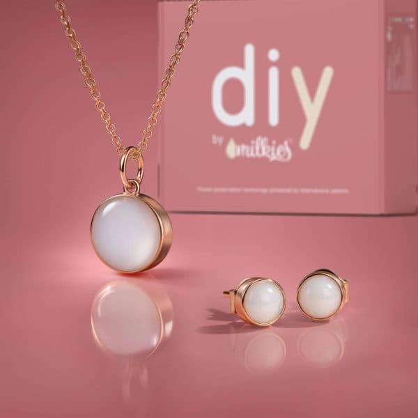 Kit DIY Gioielli al Latte Materno - Set: Collana 12mm "Circle of Life" + Orecchini
