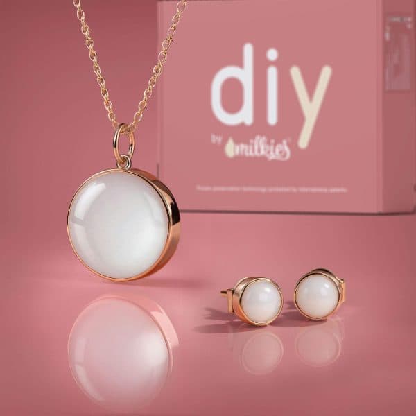 Kit DIY Gioielli al Latte Materno - Set: Collana 18mm "Circle of Life" + Orecchini